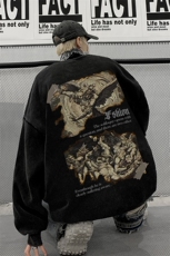美式潮牌重磅水洗做旧圆领卫衣力推大码男BK5528-P58加绒P66，男装卫衣，星座517A
