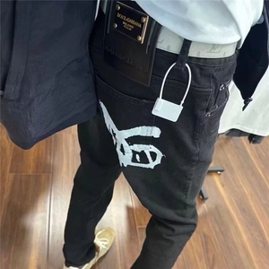 1506-1/K6251/P44小脚裤精神小伙修身九分裤印花男韩版潮流百搭图片