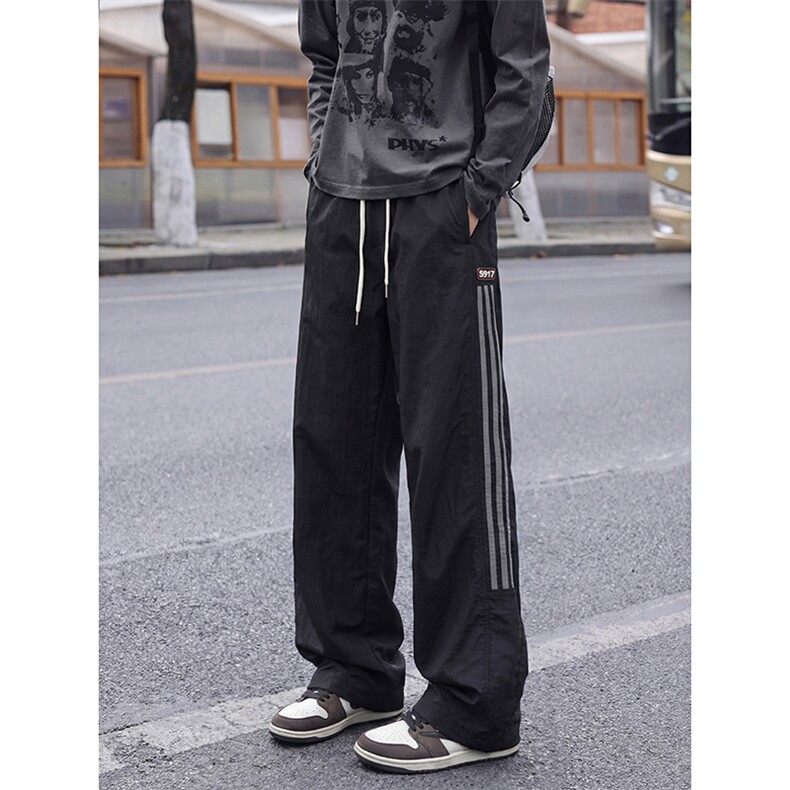春款大量现货特P25速干三条杠休闲裤情侣直筒复古长裤DY5032,男装休闲裤,电商A178