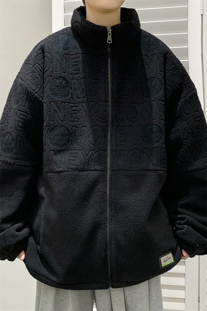22冬冬季新款羊羔毛外套情侣宽松摇粒绒棉衣B266-Y617-P125,男装棉衣,星座B257-1