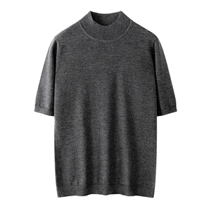 2024初秋新款简约时尚显瘦套头女士羊绒短袖打底上衣潮图片