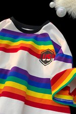 T702-P35情侣装彩虹条纹短袖男t恤女T恤体恤，男装T恤，星座617A-2