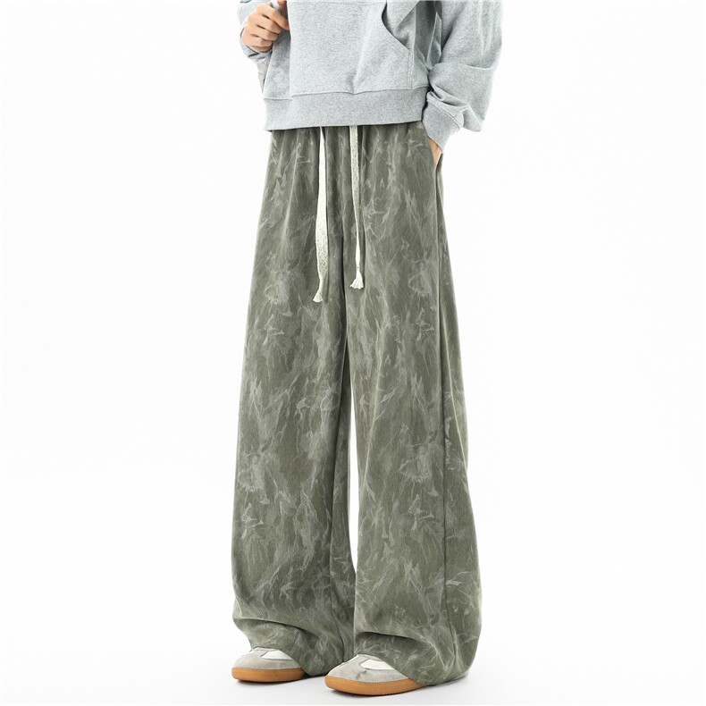 秋季新款美式扎染灯芯绒设计感百搭休闲裤B315-K25851-特p35控68，男装休闲裤，电商B315