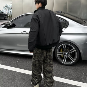 美式复古百搭外套男秋冬小众潮牌设计感痞帅夹克棉服潮MF293-P100图片