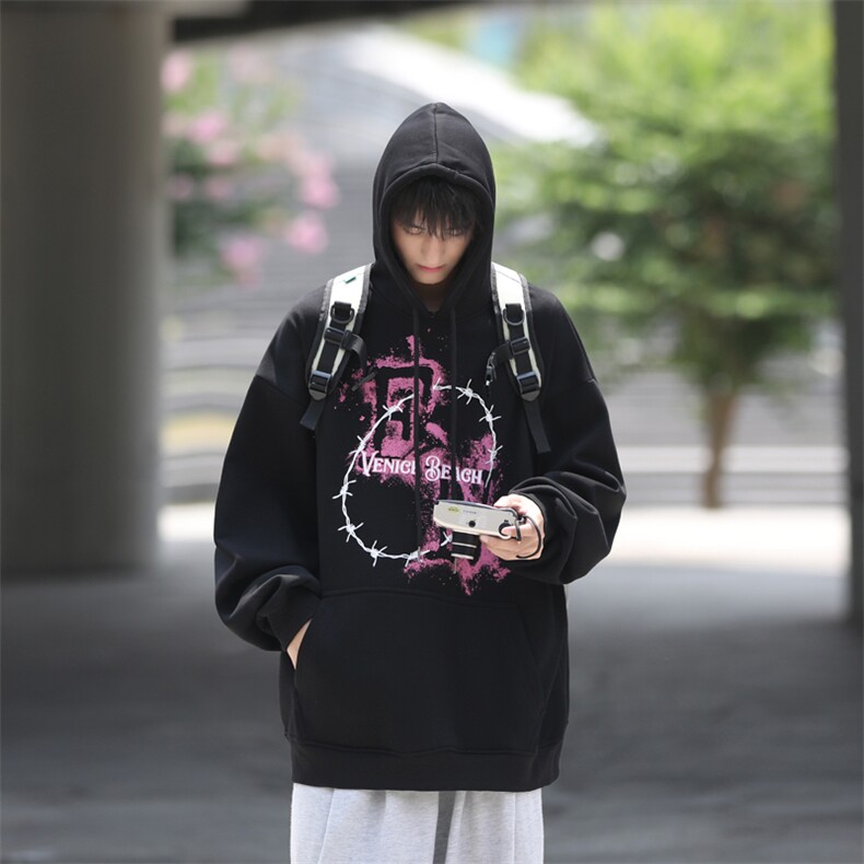B266-FG01-P5023秋季新款宽松休闲情侣oversize潮流套头卫衣,男装卫衣,星座B257-1
