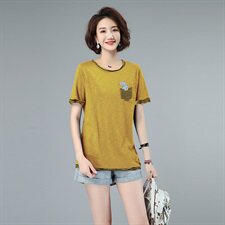 2021新款大码女装宽松显瘦短袖T恤夏季时尚百搭上衣，女装大码女装，秋牧寒烟