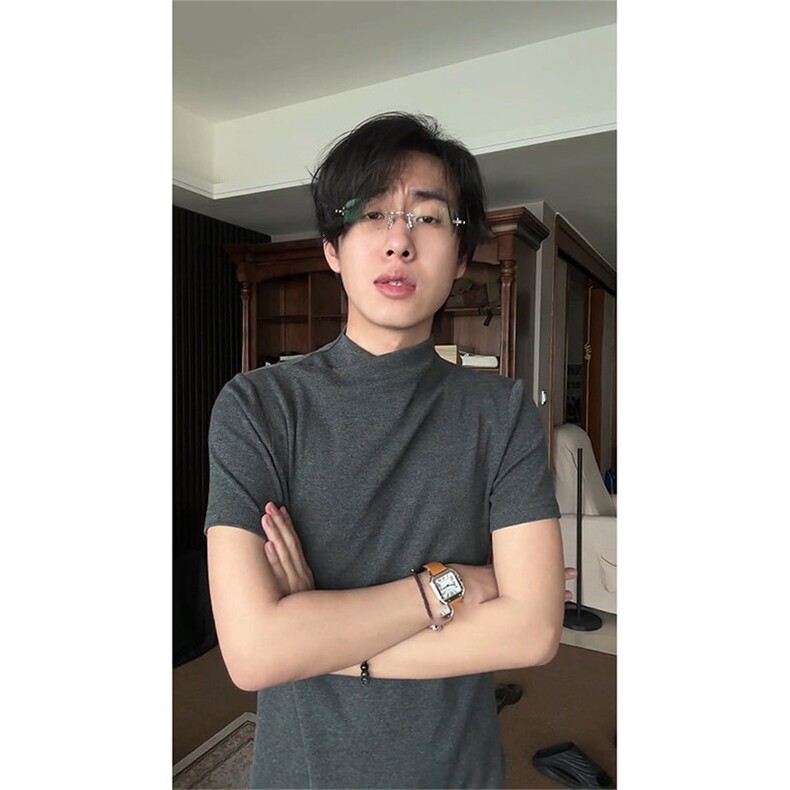 2026夏季潮流新款交叉领子短袖T恤D328-DX100-P25，男装T恤，电商D328