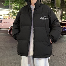港风夜景休闲字母印花宽松休闲立领棉服A247-MY62064特批65控98，男装棉衣，电商A247