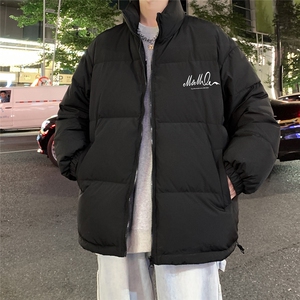 港风夜景休闲字母印花宽松休闲立领棉服A247-MY62064特批65控98图片