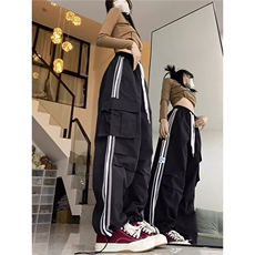 批28网络图D350复合小牛津休闲裤宽松版黑色军绿S-2XL，男装休闲裤，星座506A