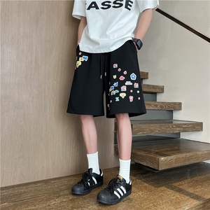 抖音品质夏季新款宽松休闲卡通印花短裤B315-K25518-特p30控58图片