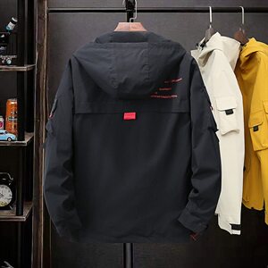 黄色加大码男连帽夹克工装外套5032-1_1906(M-4XLP70 5XL-8XLP80)图片
