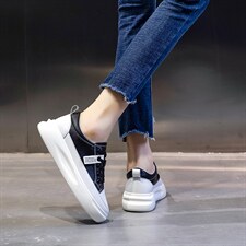 真皮小白鞋2023春季女鞋新款大码厚底女鞋运动女士平底鞋休闲鞋女，女鞋休闲鞋，电商A223