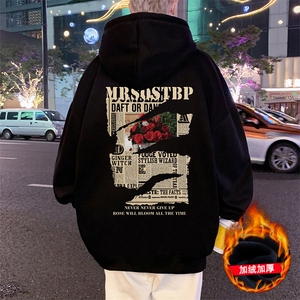 CM03P60加绒65新品重磅纯棉连帽卫衣秋冬外套印花帽衫秋冬外套图片