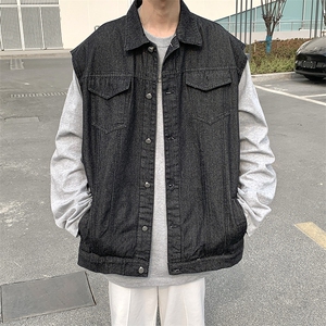 牛仔马甲男港风口袋2023春秋季新款ins新款上衣背心外套W2274-P47图片