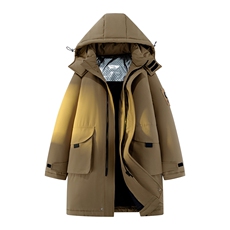 加厚加绒中长款棉服连帽登山情侣聚热保暖工装外套棉衣M2573p110，男装棉衣，电商D315