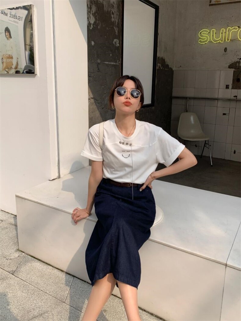 牛仔半裙，女装半身裙，肆尔