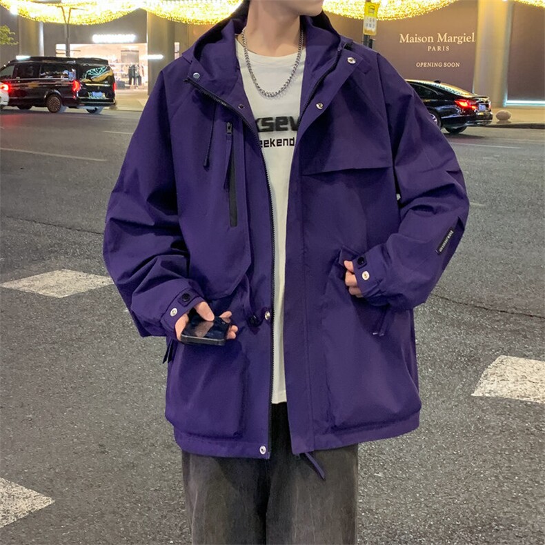 2025春款美式连帽服夹克男港风复古工装外套JK0136-P85,男装夹克,星座308B-2