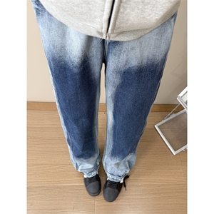 龙叨叨 美式ins高街暗黑宽松直筒牛仔裤 LK25521-特P45控78图片