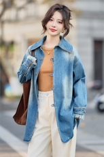 2025年春季新款牛仔蓝外套女气质休闲百搭外套女，女装短外套，1C080