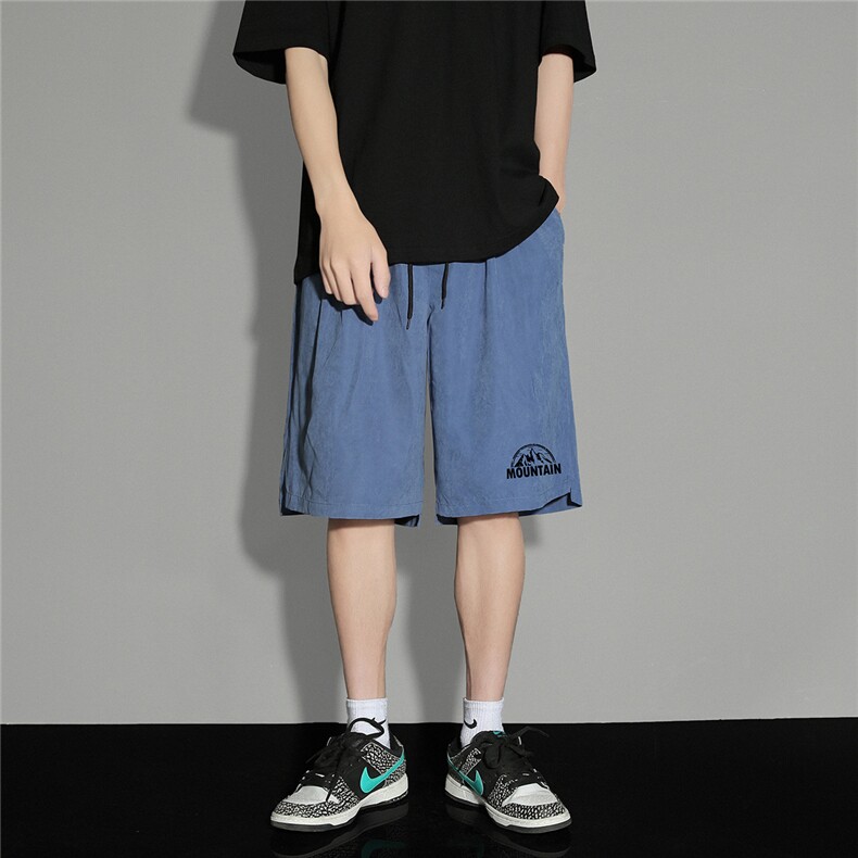 2023夏季新款开叉短裤休闲宽松字母五分裤男K110P25--控38,男装休闲裤,电商A247-1