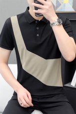 2023男士休闲翻领polo衫青年痞帅休闲撞色百搭短袖T2309P35，男装T恤，星座914