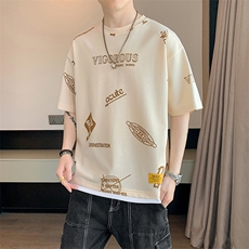 冰氧仿棉短袖店主风夏季休闲百搭趣味印花男上衣TC3156-P25控48，男装T恤，星座717
