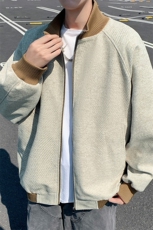 美式复古立领工装夹克cleanfit高级感短宽巴恩风外套jk2553p75，男装夹克，电商D315