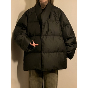 中性风黄灯羽绒防风手套设计V领和服式羽绒服男YR77712P218控298图片