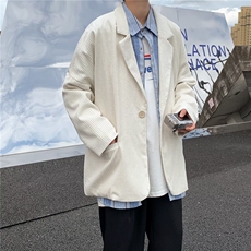 灯芯绒西服男韩版潮流痞子帅气宽松2024冬季ins百搭外套W5502-P42，男装西服，星座412-3