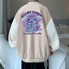 摇粒绒棒球服男大码开衫卫衣男夹克BF86317-P65，男装夹克，电商A040