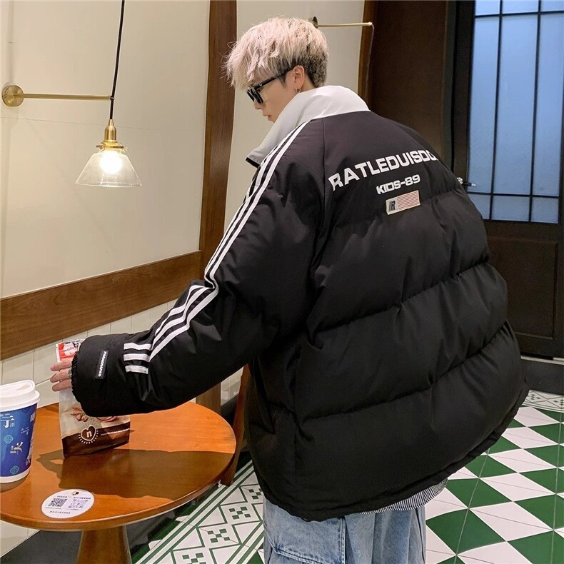 美式三条杠立领棉服男生冬季新款外套加厚棉衣袄子潮L86744-p105,男装棉衣,星座1008