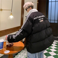 美式三条杠立领棉服男生冬季新款外套加厚棉衣袄子潮L86744-p105，男装棉衣，星座1008