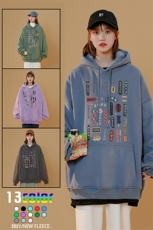 港风日系大码男卫衣连帽抽绳女卫衣创意印花WY100P45控58，男装卫衣，电商A089-1