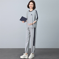 2024春秋季新款时尚休闲气质个性减龄休闲撞色套装，女装套装/套裙，独衣靓