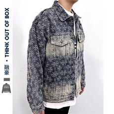 美式高质量重工提花十字架烫钻牛仔外套复古百搭上衣男JK1173-P88，男装工装外套，星座1103-3