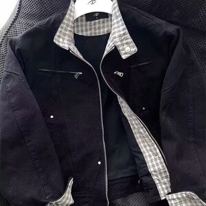 美式设计短款工装飞行员夹克外套女春秋解构棒球服上衣PY02P100