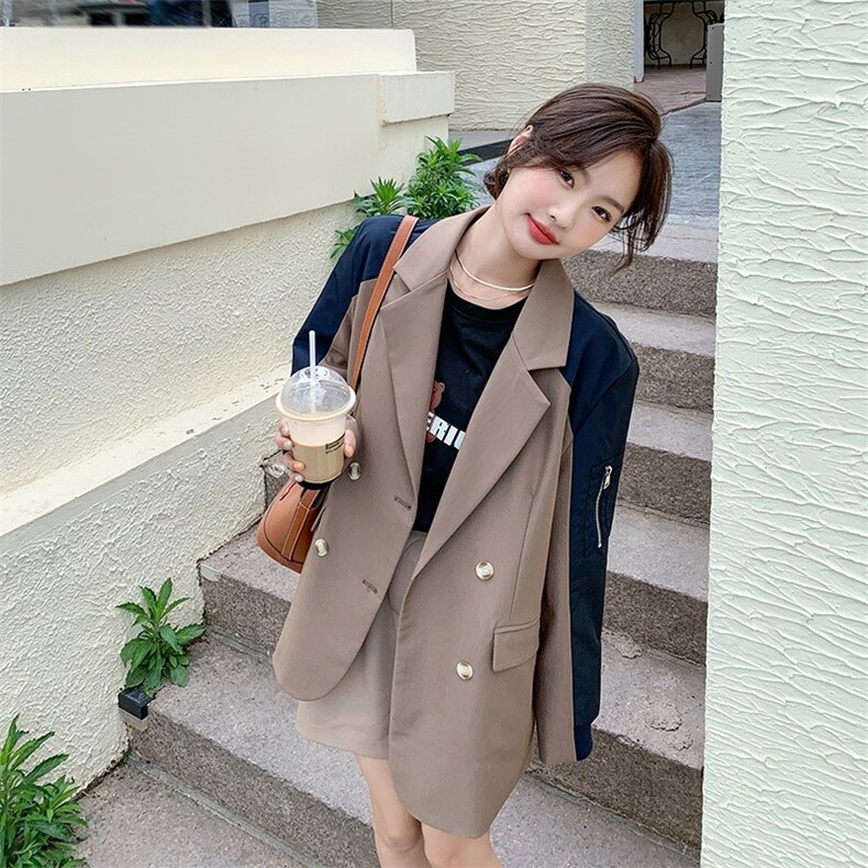 【新款现货】2022秋背部亮点设计款假两件西服251-602-P155-K218,女装西装,浙宝189