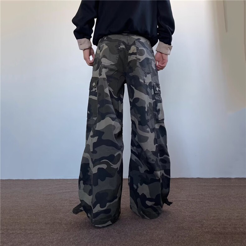 GX6136P65美式重工高品质弯刀迷彩裤男女宽松阔腿休闲裤,男装休闲裤,星座1108-5