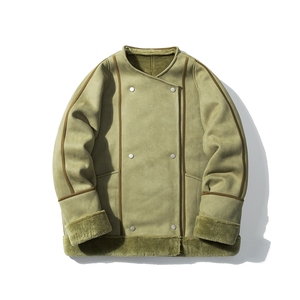 1白底皮毛一体高级感轻奢机车大码M-5XL棉服外套男8708P158控228图片