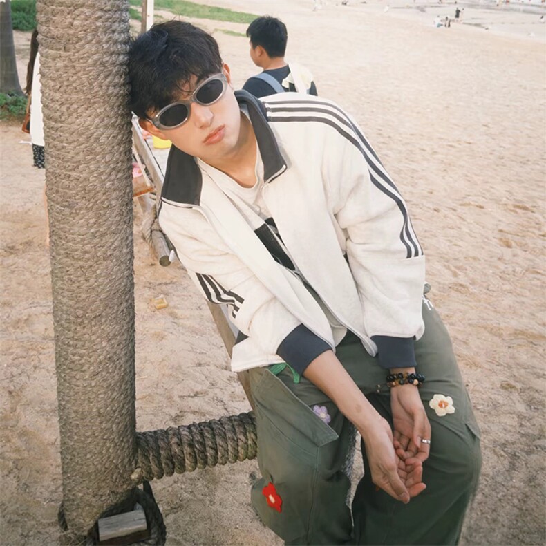 抖音得物高品质美式高街重磅结构设计拼接织带立领卫衣外套CM42，男装卫衣，电商A486