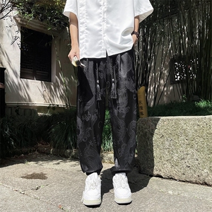 休闲裤风夏季新中式冰丝九分裤男束脚运动裤XZ212-QK9539-P37图片
