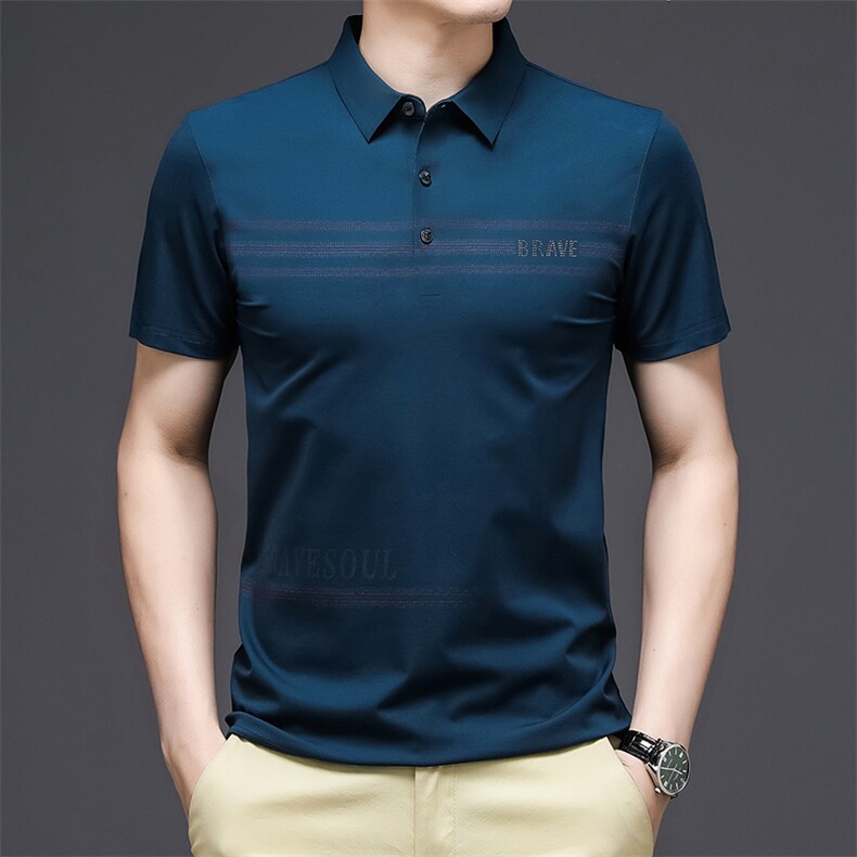 AD826钱塘2020-3夏季男士无痕高端商务休闲短袖T恤P75图片
