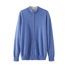 2024年秋季纯色长袖时尚都市立领时尚气质针织衫35%羊绒，男装羊绒套衫，绒誉暖羊绒