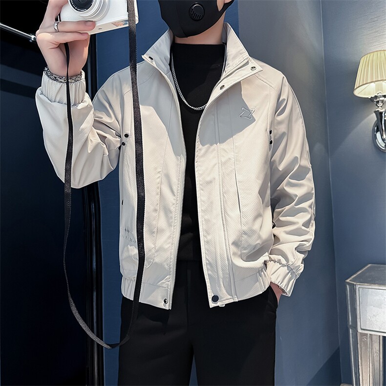 高级感痞帅炸街外套男立领夹克社会小伙店主风301C-JK15-P98控138,男装夹克,星座301C（原B323）