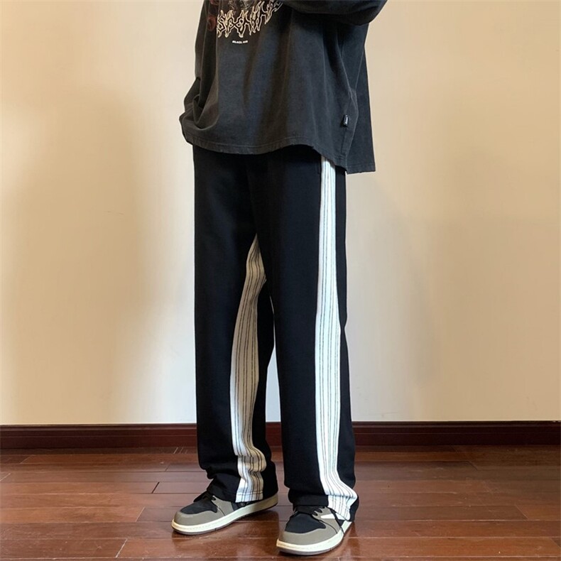 2026秋季条纹拼接卫裤长裤XZ604-KP75-P55控68,男装休闲裤,星座604