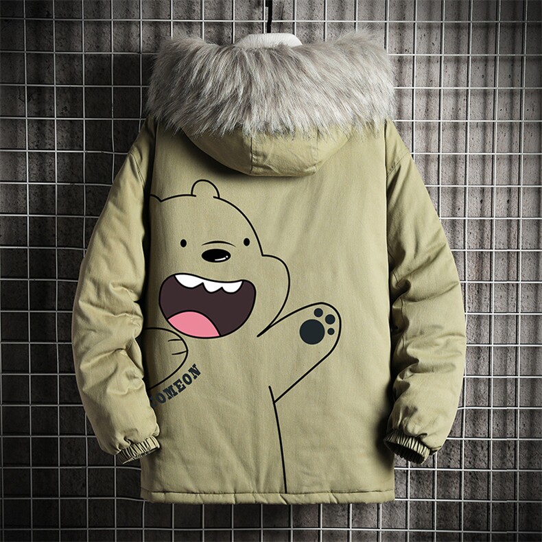 MM48131-P130冬季大毛领衣男士大码加厚袄男服网格挂拍,男装棉衣,电商A040A