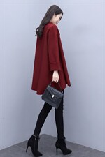 芷墨冬装新款时尚毛呢外套时尚斗篷外套女双排扣毛呢外套，商品下架区，芷墨服饰