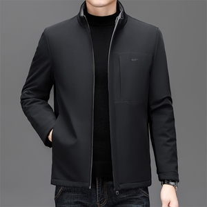 2023年新款冬季男士白鸭绒羽绒服立领保暖外套修身风衣大衣图片