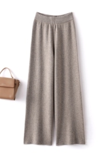 秋冬新款羊绒四平加厚阔腿裤高腰显瘦宽松直筒休闲裤百搭保暖女裤，女装休闲裤，鹏源羊绒